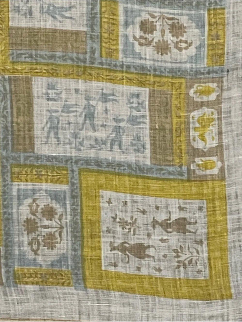 Vintage 50s Tammis Keefe Linen Cotton Sxarf 15 In Sq Poor Condition